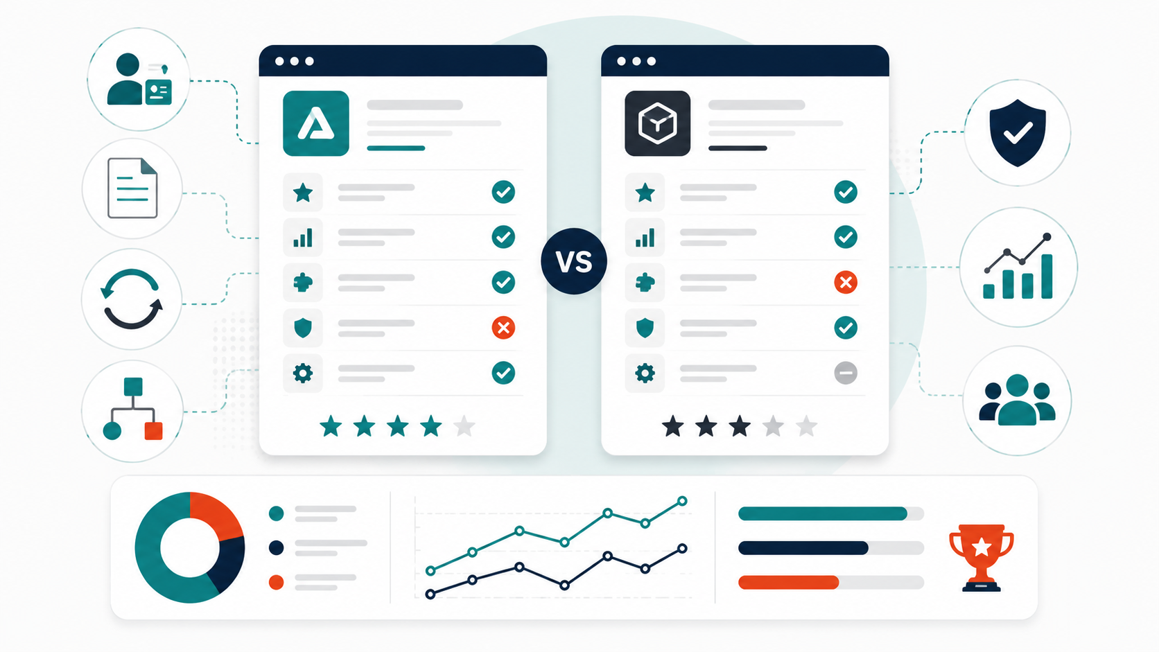 Comparison of two insurance software platforms across features, integrations, security, reporting and user ratings